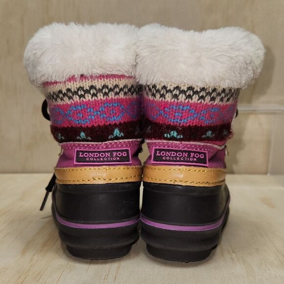 London Fog Pink Tan Black Snow Boots Child Waterproof Winter Boot Girls 6 - Picture 5 of 8